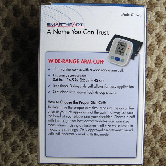 SmartHeart Blood Pressure Monitor New with wide range arm cuff model 01-573 - Picture 3 of 5